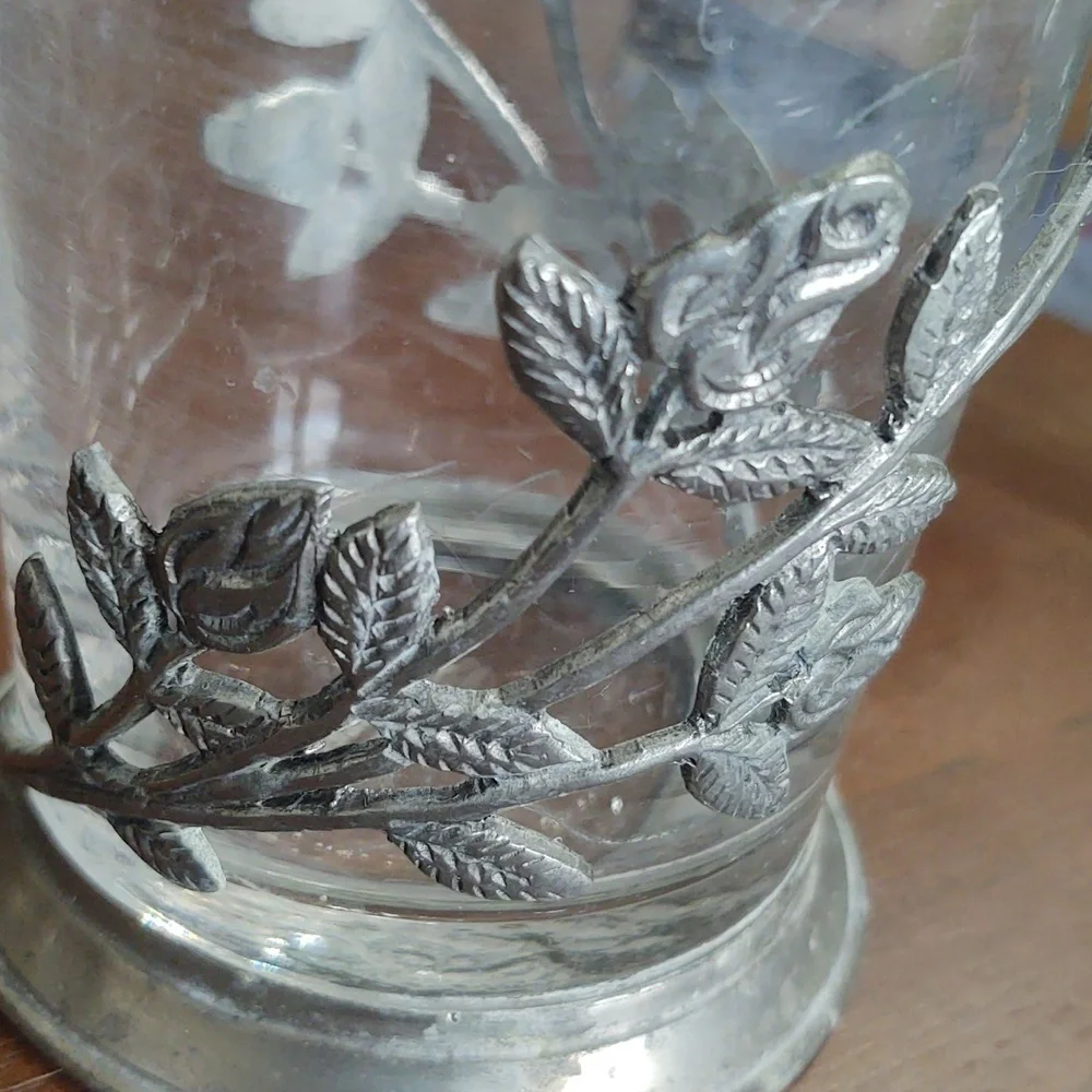 Labrezel Rose Pewter Glass Canister